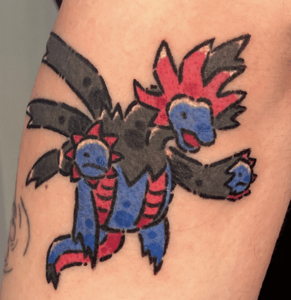 Hydreigon Cute Unova Pokémon Tattoo