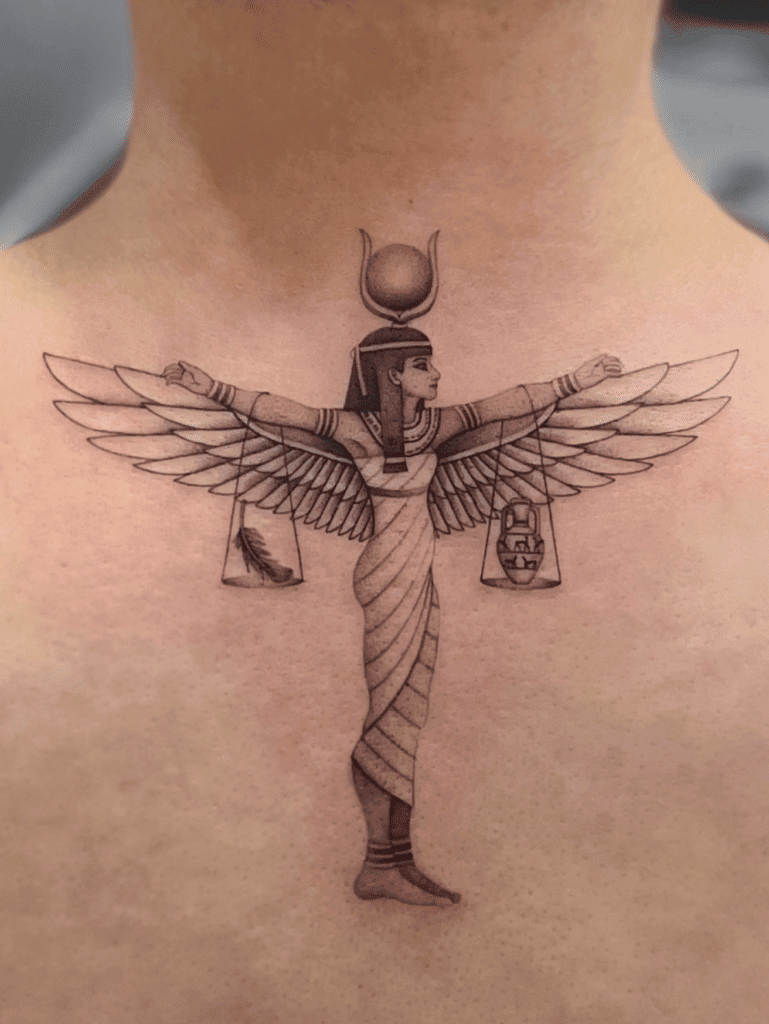 Isis Scales Egyptian Mythology Tattoo