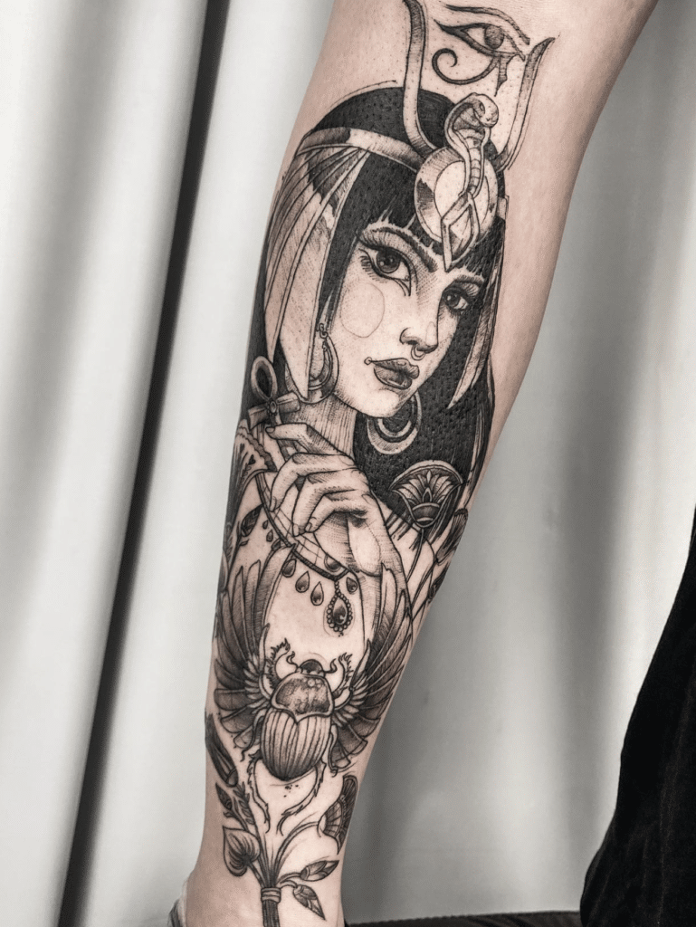 Isis Scarab Egyptian Mythology Tattoo