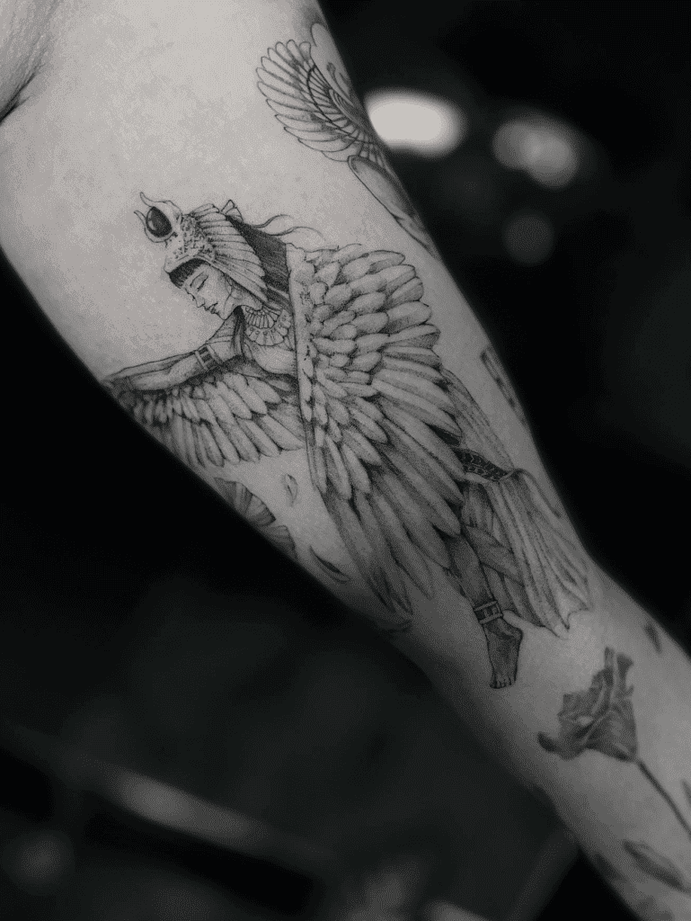 Isis Wings Egyptian Mythology Tattoo