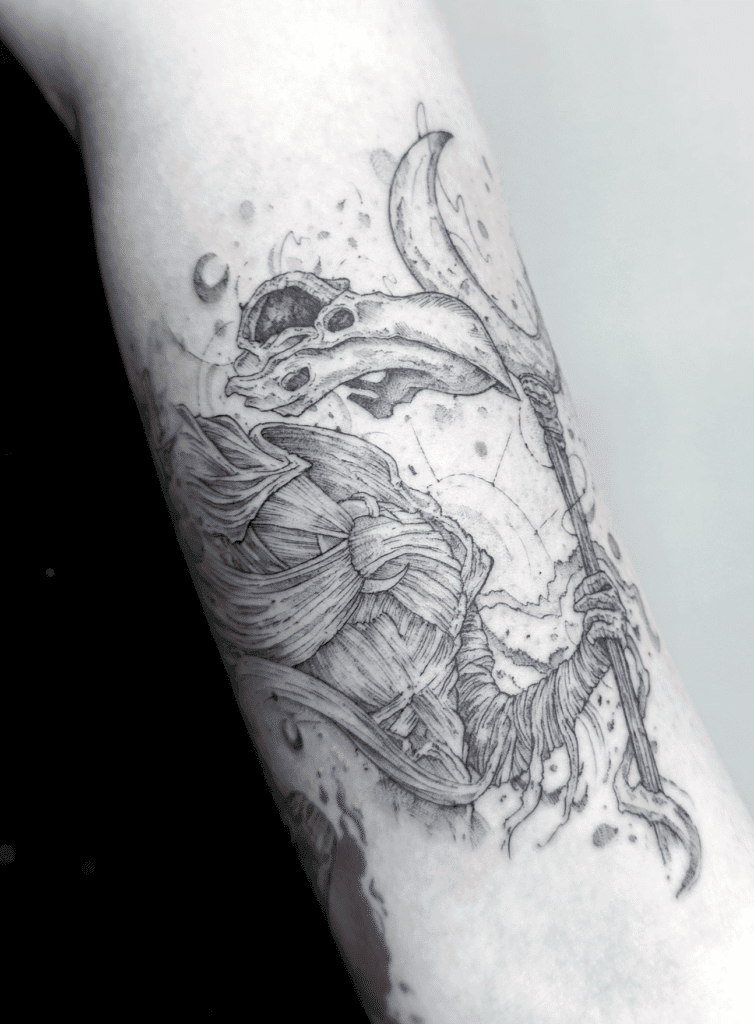 Khonsu Egyptian Mythology Tattoo