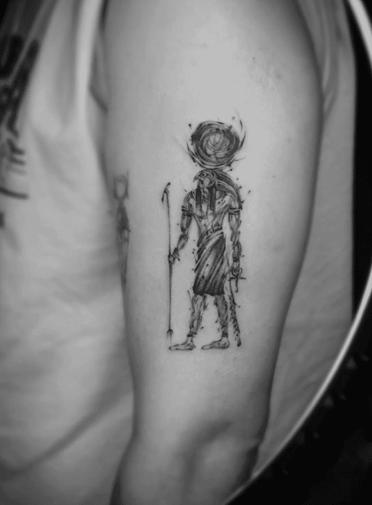 Khonsu Falcon Egyptian Mythology Tattoo