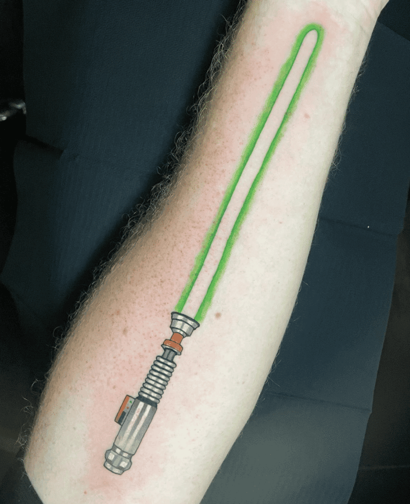 Lightsaber Green Star Wars Tattoo