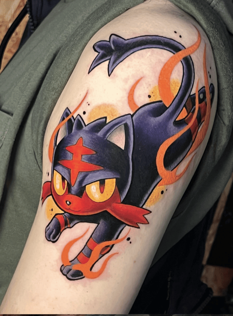 Litten Flame Alola Pokémon Tattoo