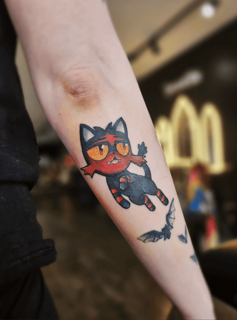 Litten Jump Alola Pokémon Tattoo