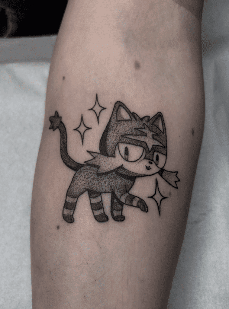 Litten Sparkle Alola Pokémon Tattoo
