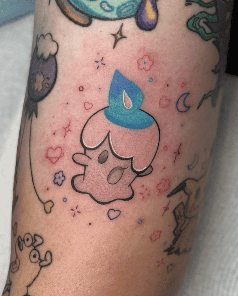 Litwick Cute Unova Pokémon Tattoo
