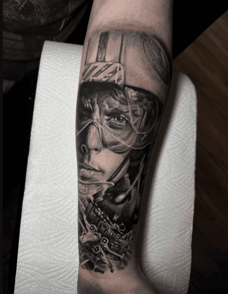 Luke Skywalker Pilot Star Wars Tattoo