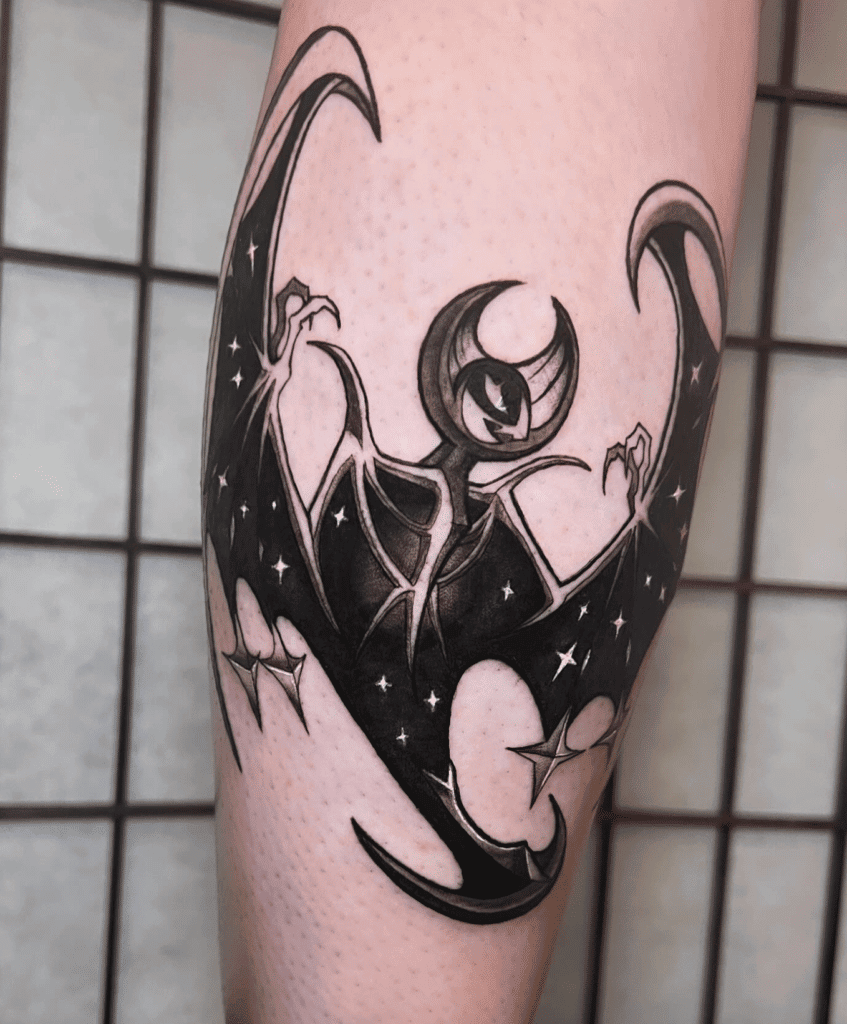 Lunala Black Alola Pokémon Tattoo