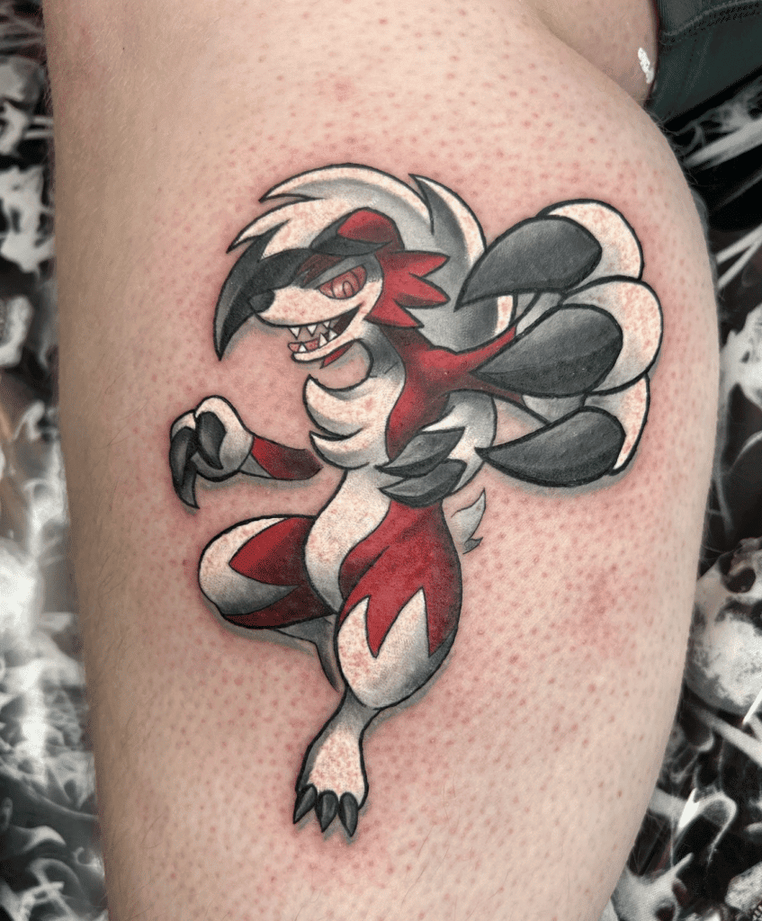 Lycanroc Midnight Alola Pokémon Tattoo