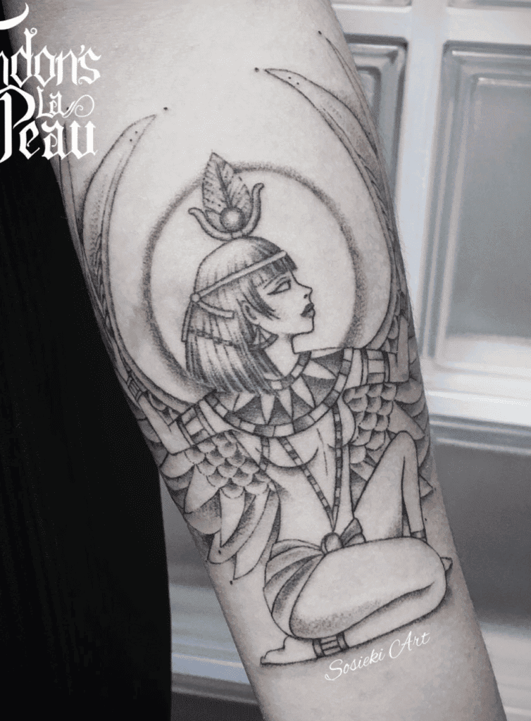 Ma’at Kneel Egyptian Mythology Tattoo