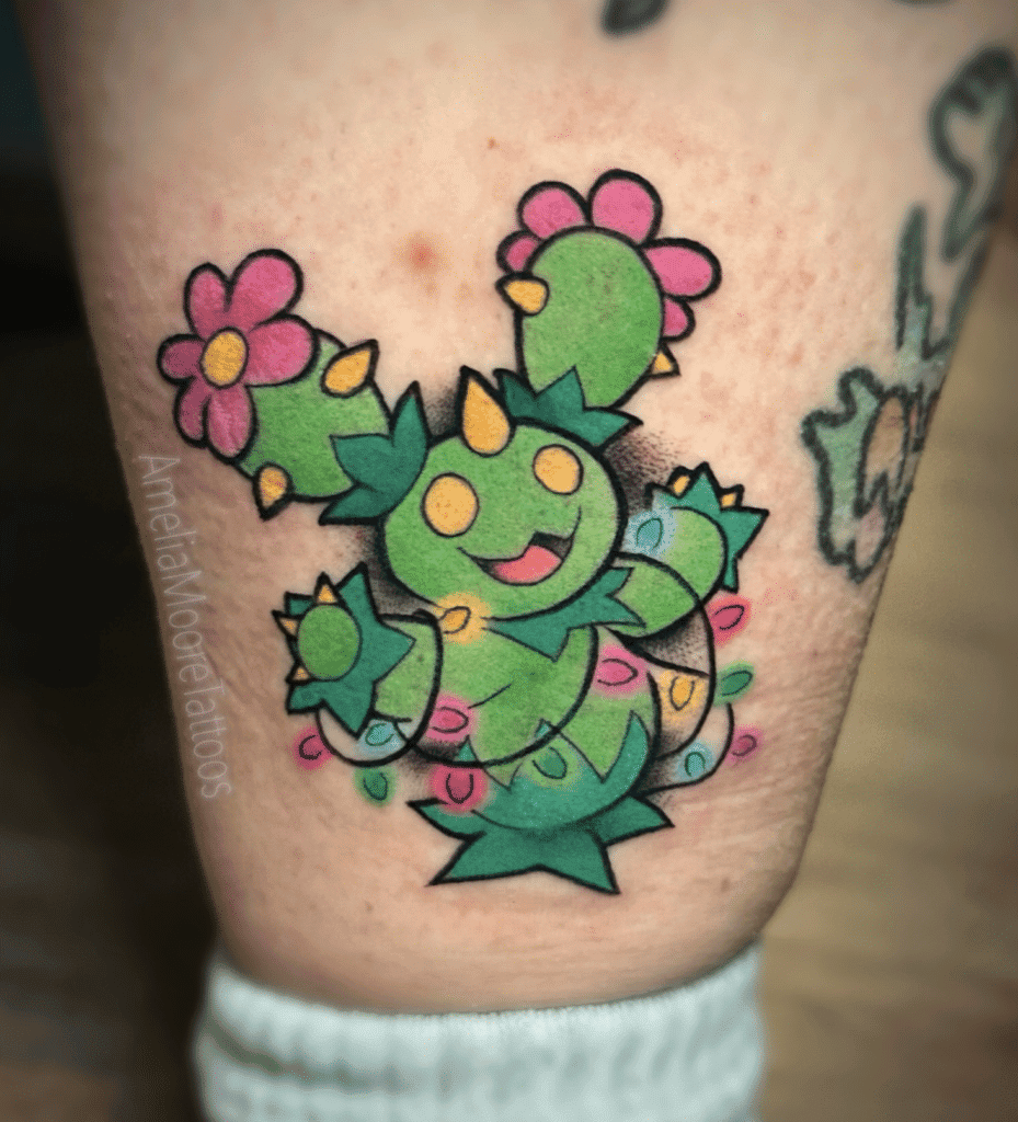Maractus Colourful Unova Pokémon Tattoo
