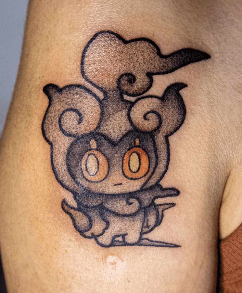 Marshadow Cute Alola Pokémon Tattoo