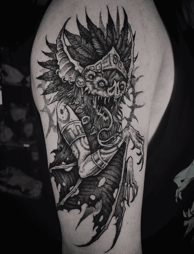 Mayan Mythology Camazotz Tattoo