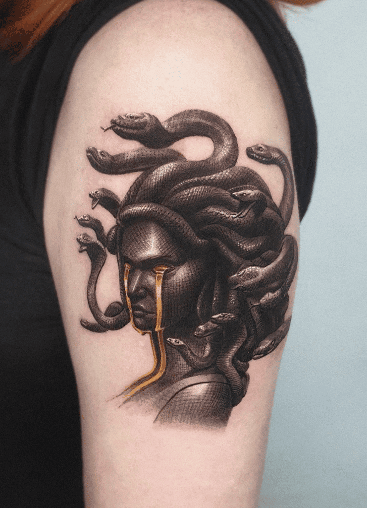 Medusa Tears Greek Mythology Tattoo