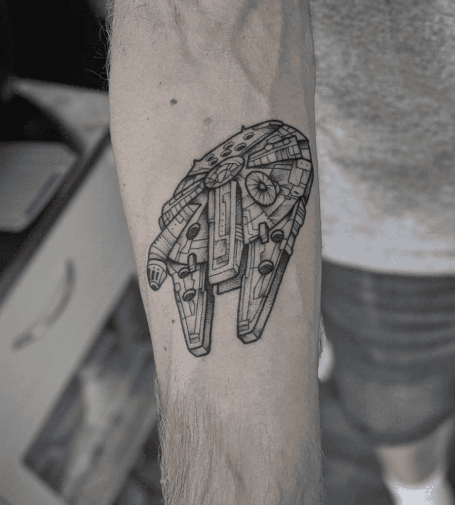 Millennium Falcon Star Wars Tattoo