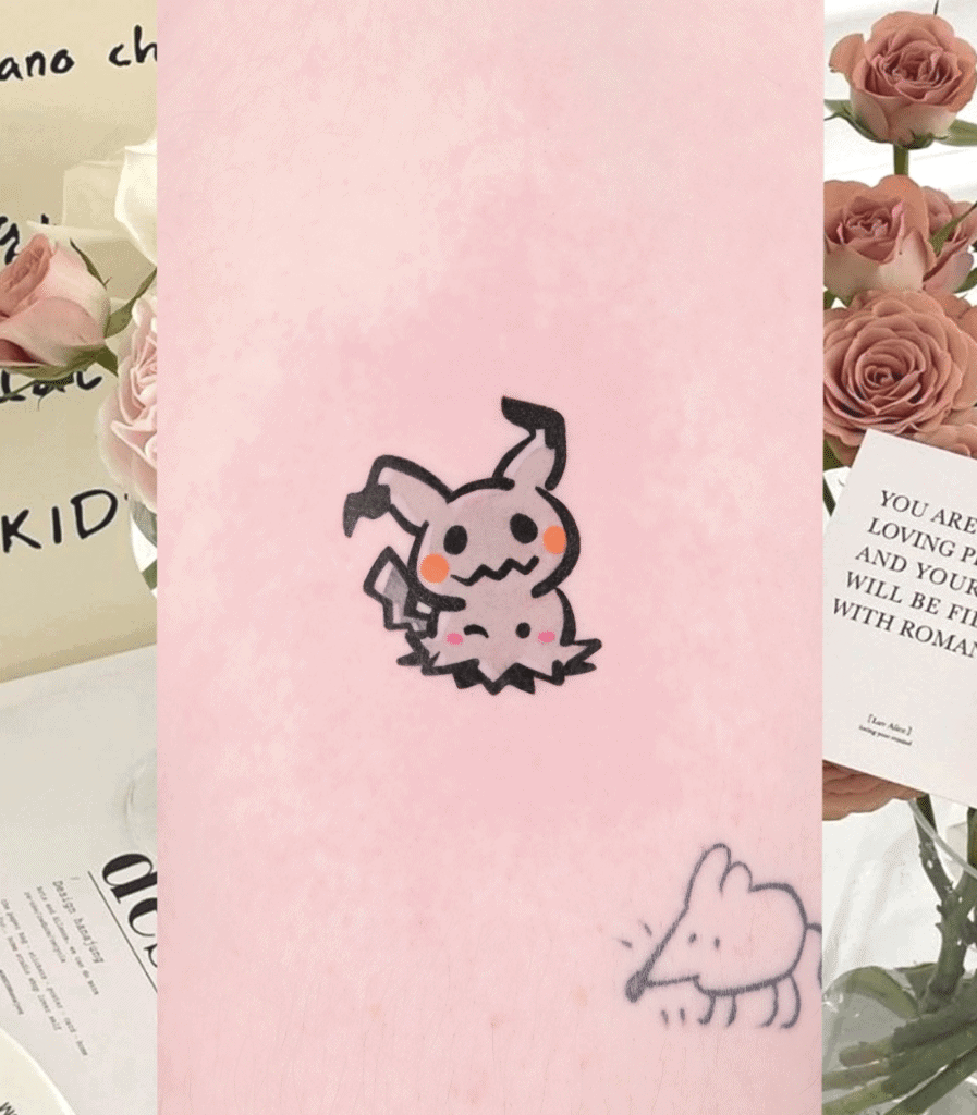 Mimikyu Cute Alola Pokémon Tattoo