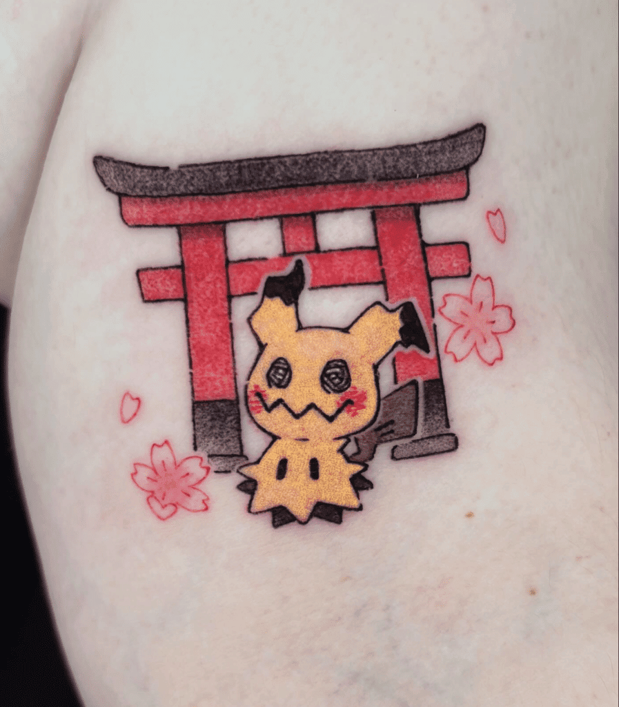 Mimikyu Shrine Alola Pokémon Tattoo