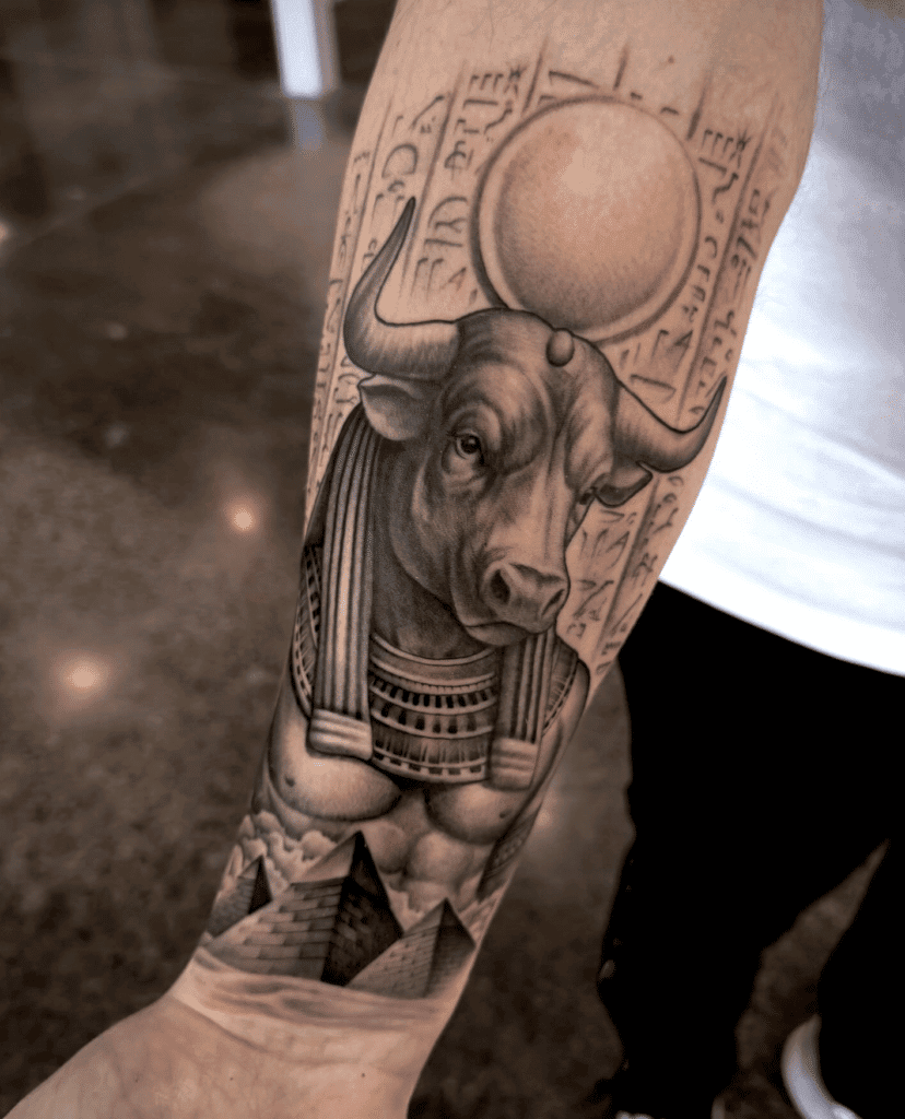 Montu Bull Egyptian Mythology Tattoo