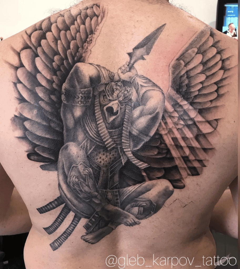 Montu Strike Egyptian Mythology Tattoo