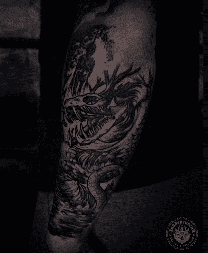 Native American Uktena Mythology Tattoo