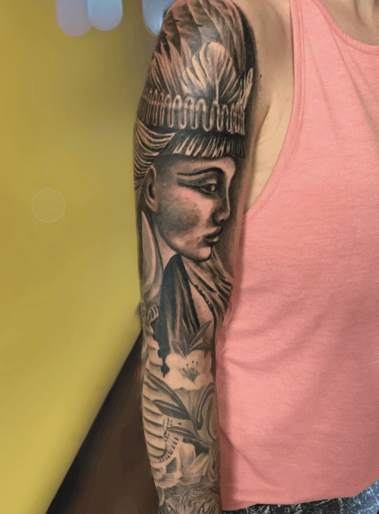 Nephthys Sleeve Egyptian Mythology Tattoo