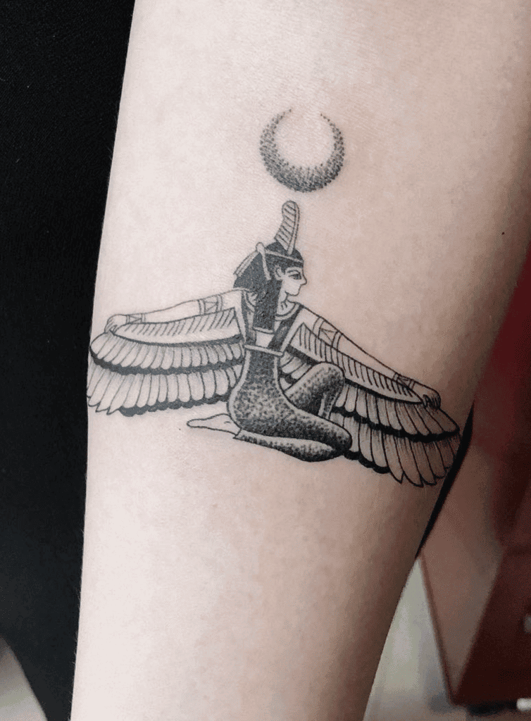 Nephthys Wings Egyptian Mythology Tattoo