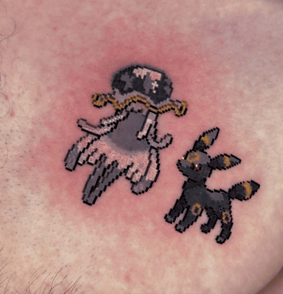 Nihilego 8-bit Alola Pokémon Tattoo