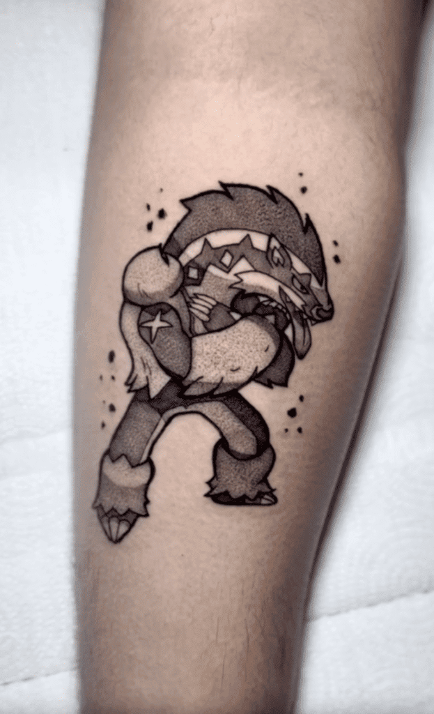 Obstagoon Fold Galar Pokémon Tattoo