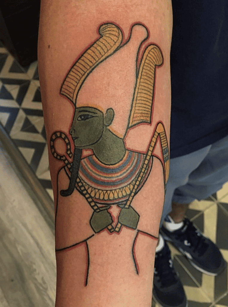 Osiris Green Egyptian Mythology Tattoo