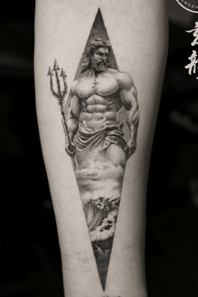 Poseidon Frame Greek Mythology Tattoo
