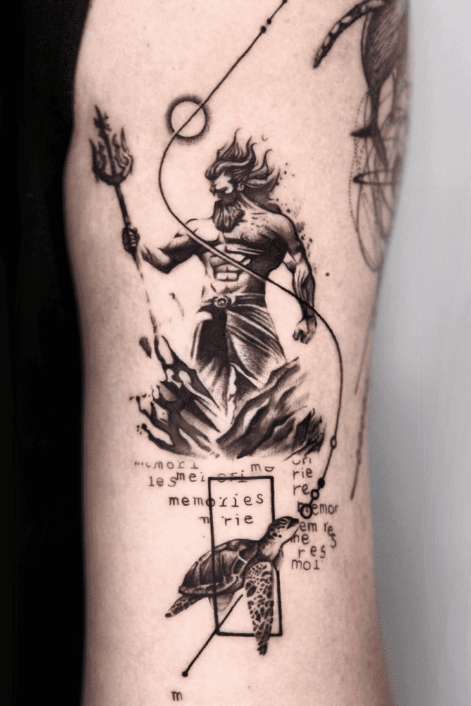 Poseidon Greek Mythology Tattoo