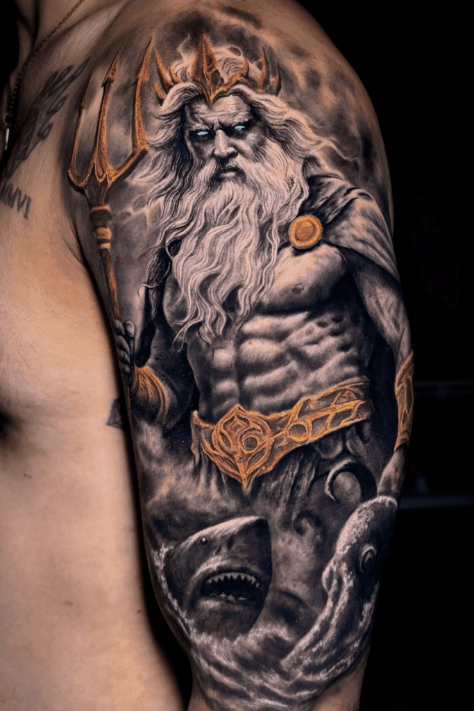 Poseidon Water Greek Mythology Tattoo