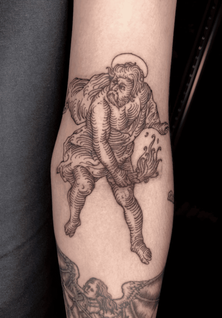 Prometheus Fire Greek Mythology Tattoo