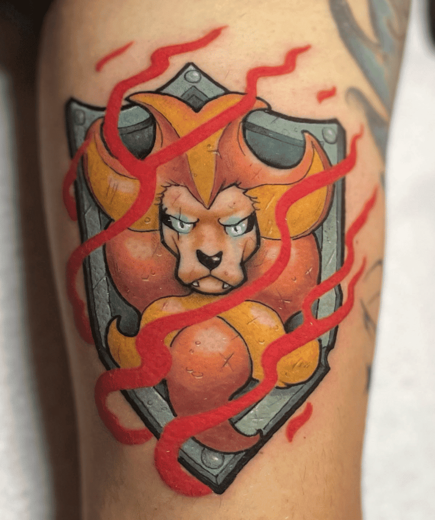Pyroar Shield Kalos Pokémon Tattoo