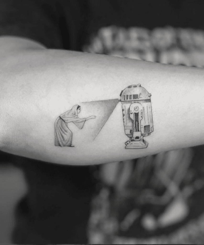 R2-D2 Leia Star Wars Tattoo