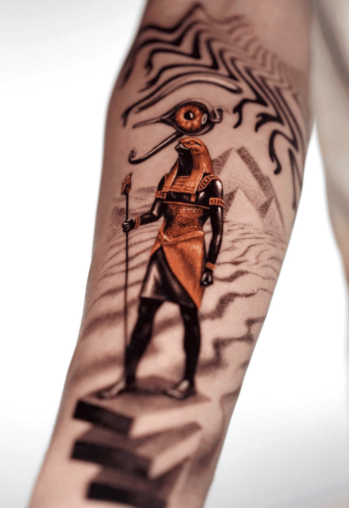 Ra Egyptian Desert Mythology Tattoo