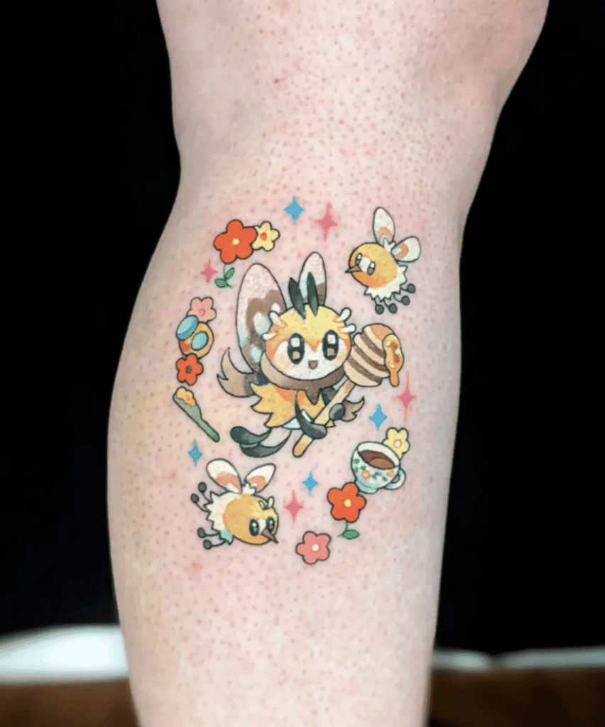 Ribombee Cute Alola Pokémon Tattoo