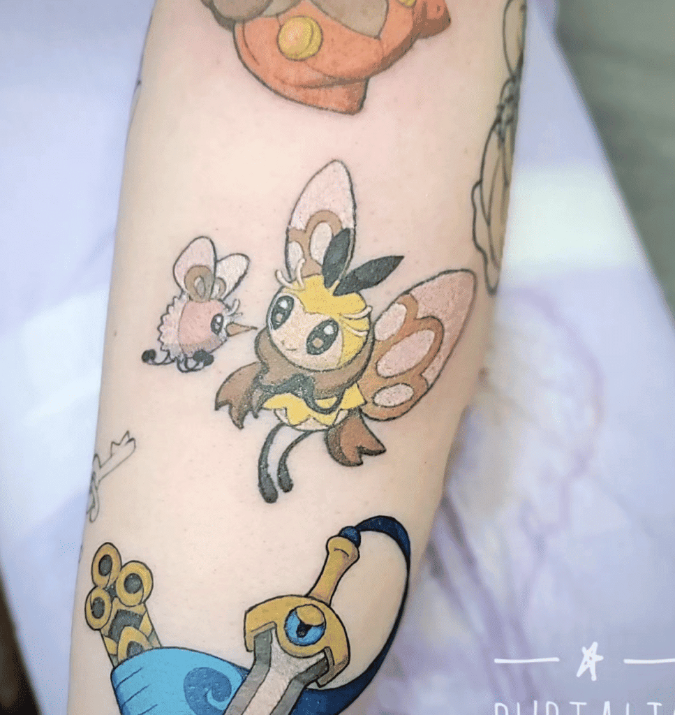 Ribombee Cutiefly Alola Pokémon Tattoo