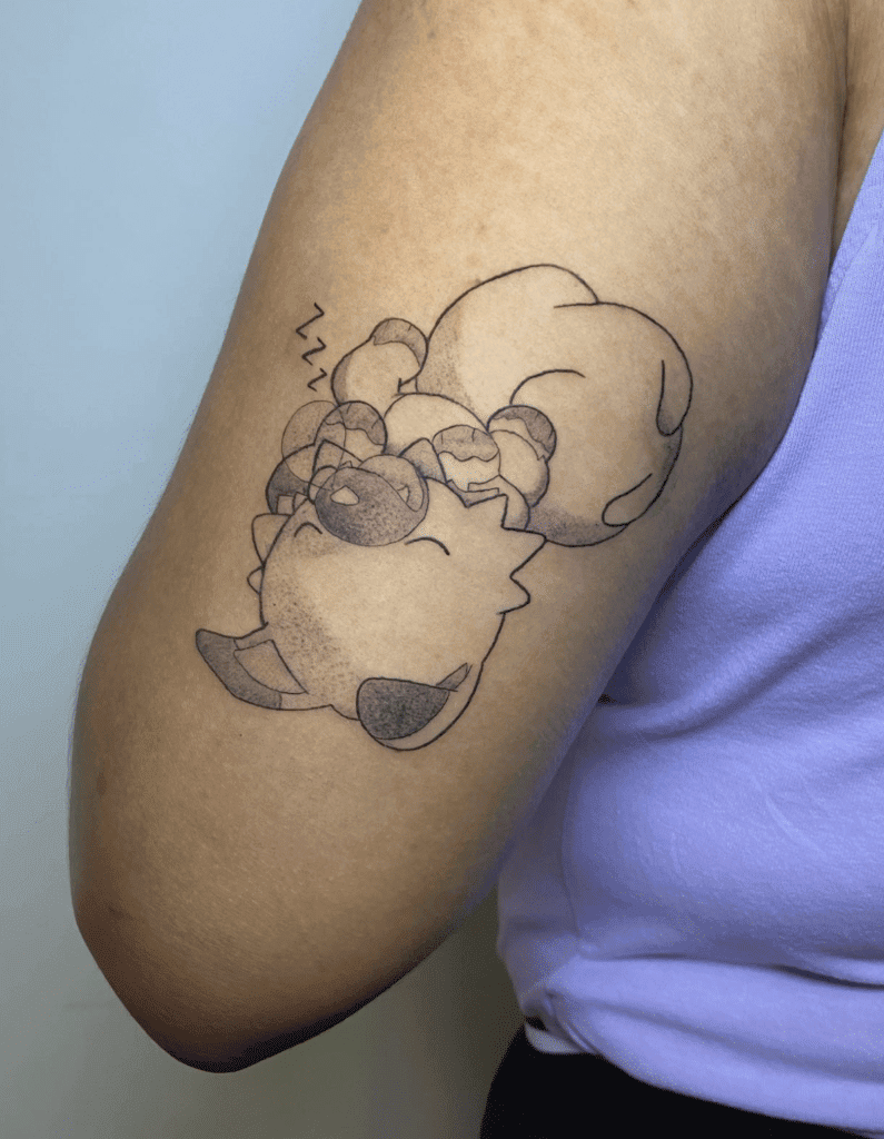Rockruff Sleep Alola Pokémon Tattoo