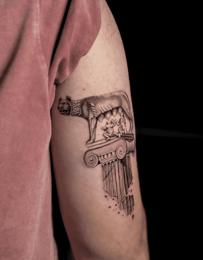 Roman Mythology She-Wolf Tattoo