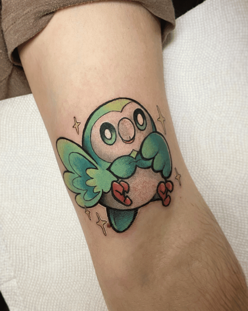 Rowlet Flap Alola Pokémon Tattoo