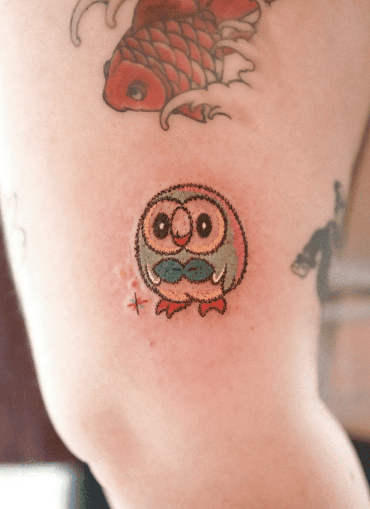 Rowlet Shiny Alola Pokémon Tattoo