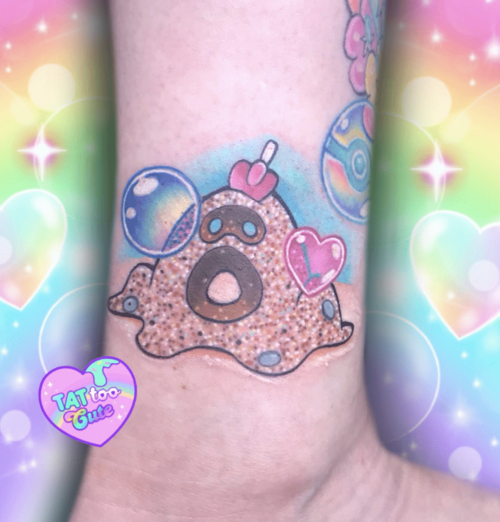Sandygast Glitter Alola Pokémon Tattoo