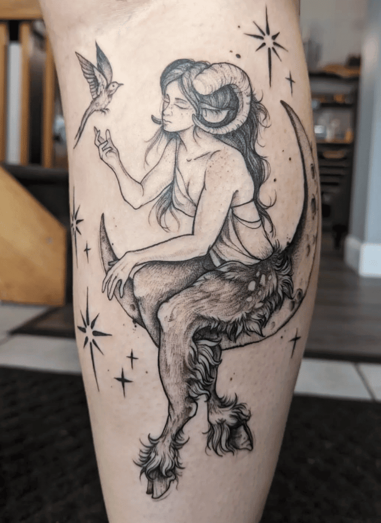 Satyrs Moon Greek Mythology Tattoo