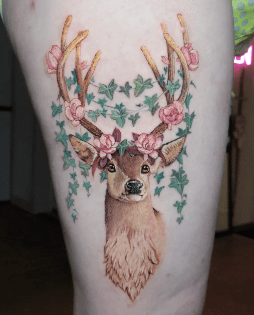 Sawsbuck Realistic Unova Pokémon Tattoo