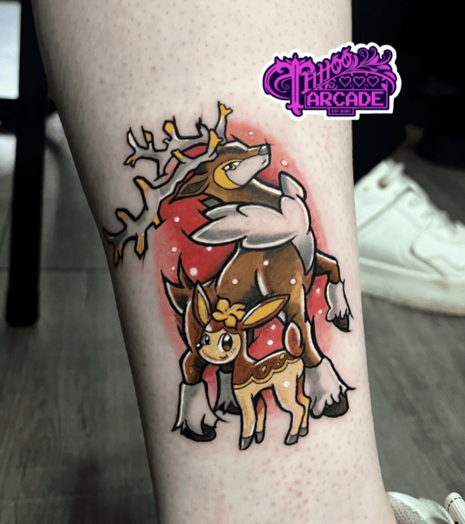 Sawsbuck Tree Unova Pokémon Tattoo