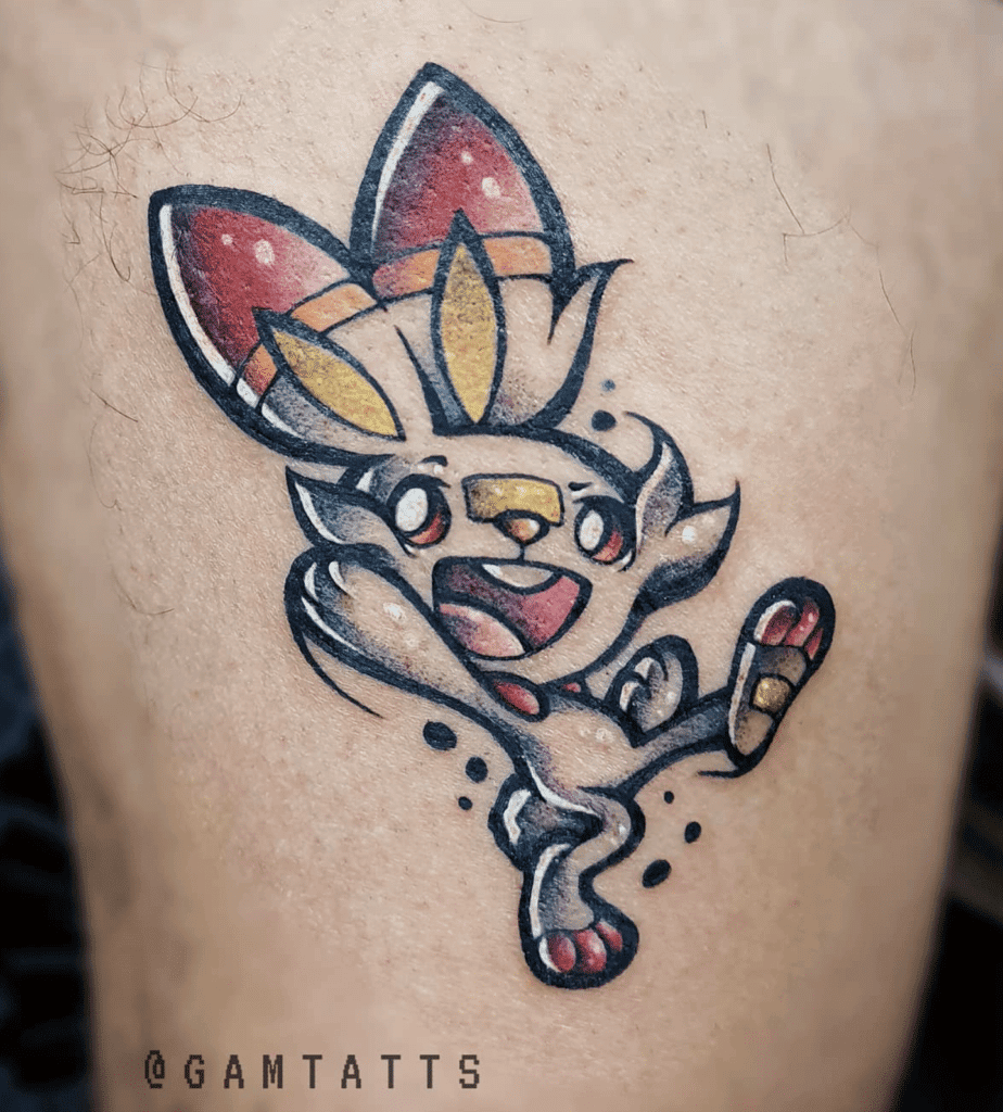 Scorbunny Happy Galar Pokémon Tattoo