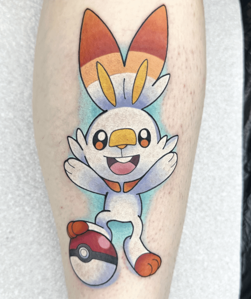 Scorbunny Pokéball Galar Pokémon Tattoo