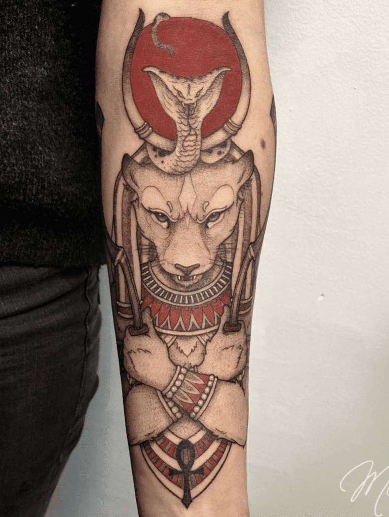 Sekhmet Angry Egyptian Mythology Tattoo